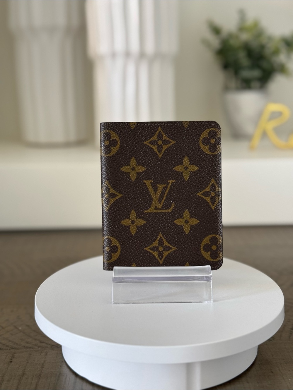 Louis Vuitton Monogram Vintage Bifold Card Holder Compact Wallet”